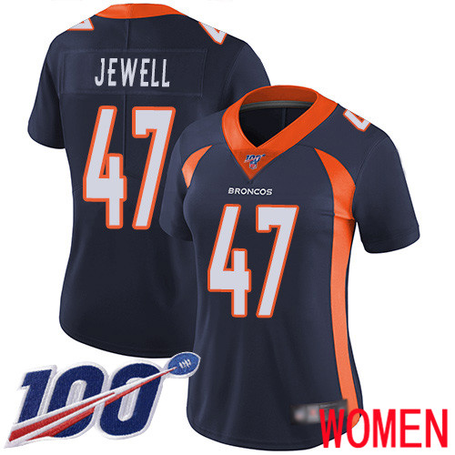 Women Denver Broncos #47 Josey Jewell Navy Blue Alternate Vapor Untouchable Limited Player 100th Season Football NFL Jersey->women nfl jersey->Women Jersey